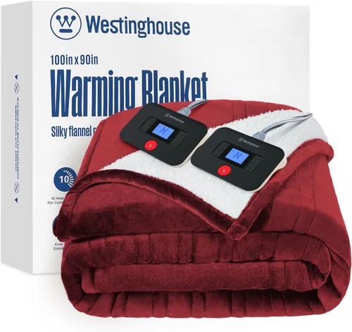 Vista 41 de Manta eléctrica con calefacción Westinghouse, manta eléctrica con 6 niveles de calefacción y configuración de tiempo de 2-10 horas, manta eléctrica