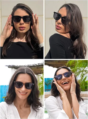 Vista 6 de Wzerry Gafas de sol polarizadas para mujer, estilo vintage, redondas, con protección UV400