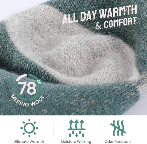 Vista 8 de 2 pares de calcetines de esquí de lana merina, fabricados en Estados Unidos, calcetines de esquí y snowboard para hombres y mujeres (Ashland)