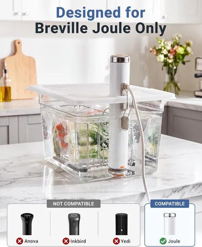 Vista 8 de EVERIE Contenedor Sous Vide de 12 cuartos de galón con tapa de bisagra y rejilla Sous Vide compatible con Breville Joule