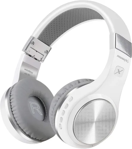 Vista 7 de Auriculares Bluetooth Riwbox, XBT-80 Auriculares Bluetooth estéreo plegables inalámbricos sobre la oreja con micrófono y control de volumen