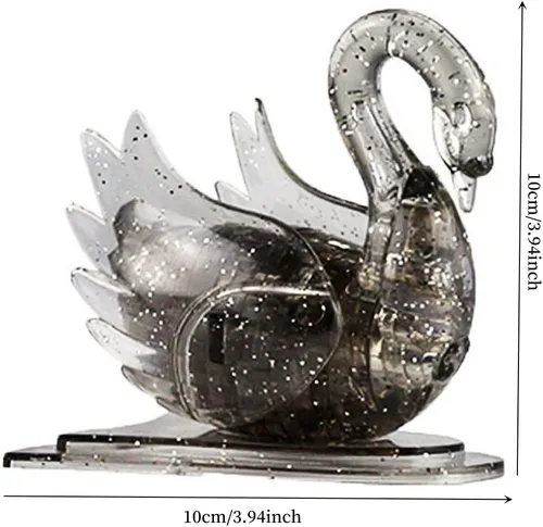 Vista 2 de Rompecabezas de cristal 3D, rompecabezas de cristal para rompecabezas de 16 años en adelante (gris cisne)