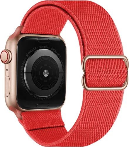 Vista 27 de OXWALLEN - Correa elástica Solo Loop de nailon y de tamaño XL, compatible con Apple Watch de 38 mm y 40 mm, correa trenzada, deportiva, ajustable