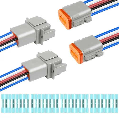 Vista 13 de Kit de 6 conectores Deutsch DT de 2 pines negro macho hembra arnés de cableado Deutsch Pigtail de 2 vías impermeable conector eléctrico automotriz