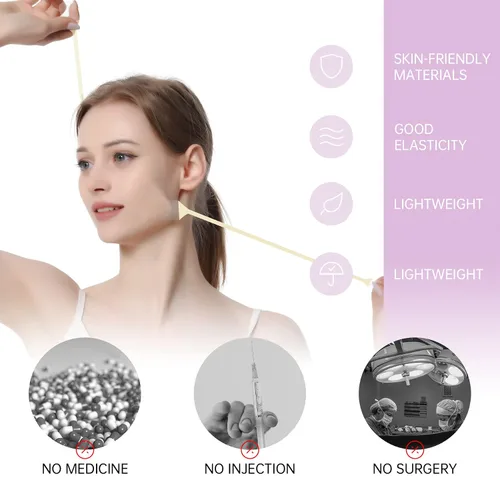 Vista 7 de JLK-Sunset - Cinta de estiramiento facial, adhesivo de estiramiento facial ultrafino invisible para cara instantánea, cuello en V y levantamiento