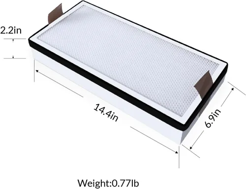 Vista 2 de WECREAT 1 pieza de repuesto de filtro HEPA mediano – Accesorios de repuesto de filtro de 14.4 x 6.9 pulgadas para extractor de humo de soldadura