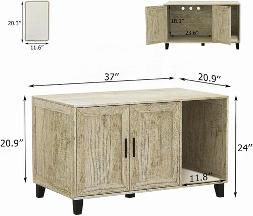 Vista 2 de TaoHFE - Caja de arena oculta para gatos con almohadilla para arañazos