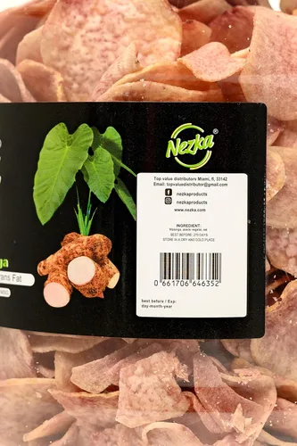 Vista 3 de Nezka Purple Taro Chips - Deliciosos aperitivos crujientes cubanos y guarnición - 16 onzas