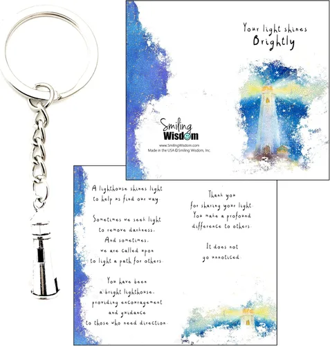 Vista 6 de Smiling Wisdom 20 regalos a granel Empleado ilumina un camino para otros tarjetas y regalo de faro 60 piezas personal del equipo maestros
