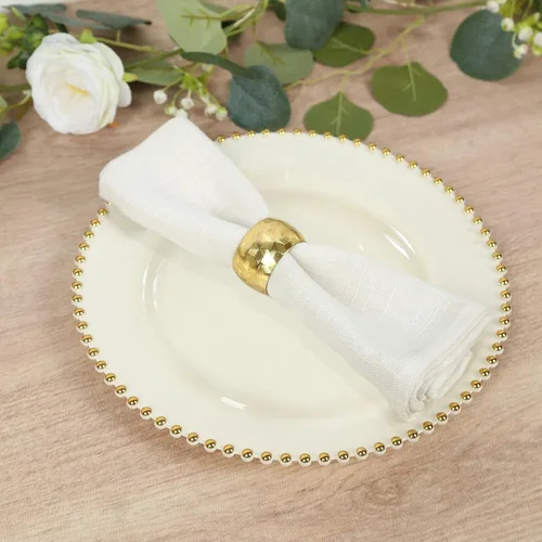 Vista 14 de Efavormart - Paquete de 10 platos de postre de plástico transparente rubor con borde de cuentas, platos redondos desechables para ensalada, 8