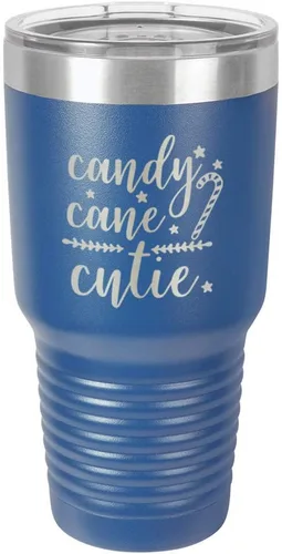 Vista 12 de Chirstmas - Taza de viaje de acero con recubrimiento de polvo grabado con láser, taza de viaje de camello polar sin BPA, mantiene tu bebida fría
