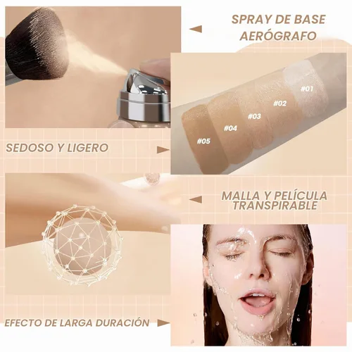 Vista 7 de LOKFAR Aerosol para base de maquillaje AirBrush, base de cobertura completa