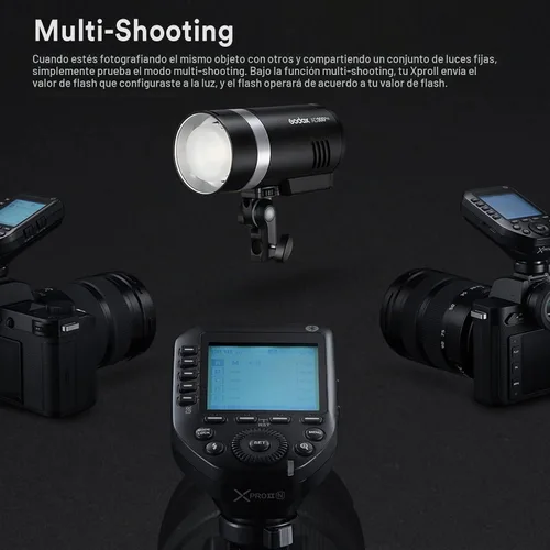 Vista 5 de Godox XProII-N Disparador de flash inalámbrico para cámaras Nikon, transmisor de flash inalámbrico TTL 2.4G HSS 1/8000s, función de transformación