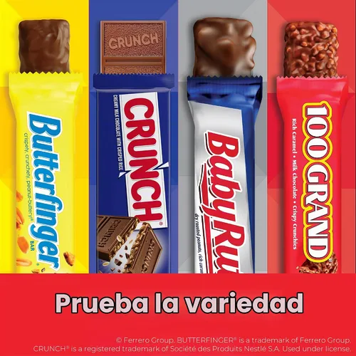 Vista 10 de Bolsa surtida a granel de chocolate y caramelo, mezcla de miniaturas de Butterfinger, Crunch y chocolate de leche Baby Ruth