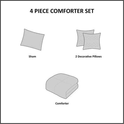 Vista 5 de [Usado] Intelligent Design - Juego de cama moderno para todas las estaciones con funda a juego y cojines decorativos
