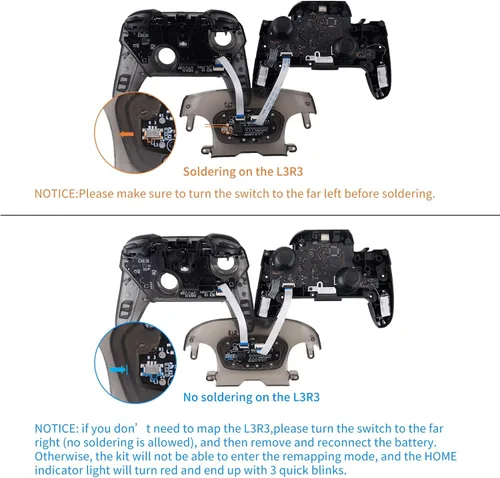 Vista 27 de eXtremeRate Back Buttons Attachment for Nintendo Switch Pro Controller, Clear Black Back Paddles Programable RISE4 Remap Kit for Switch Pro