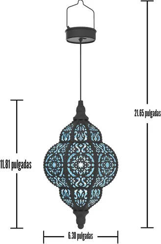 Vista 7 de Hapjoy Luces solares colgantes para decoración de jardín al aire libre, farol solar impermeable de plástico marroquí, decoraciones al aire libre