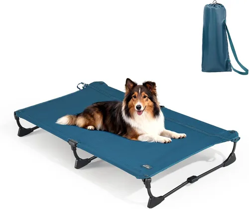 Vista 12 de CANINE CANYON Catre antideslizante mejorado, cama elevada grande para perros, catre plegable portátil para exteriores, para campamento/hogar, a
