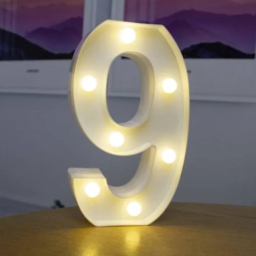 Vista 34 de anso Letras LED del alfabeto con números iluminados, letras de plástico blanco, decoración de pie de la A a la Z 0 ~ 9 (rosa corazón)