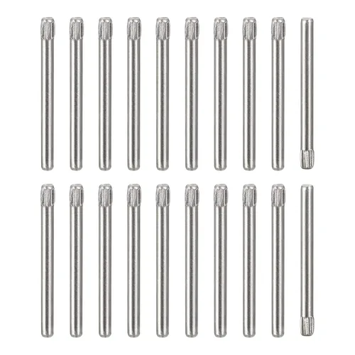 Vista 10 de uxcell Pasadores de acero inoxidable 304 de 0.05 x 0.236 pulgadas, 20 pines de cabeza moleteada con extremo biselado plano, clavijas de madera