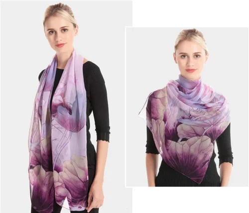 Vista 2 de Bufandas para mujer ligeras con estampado de flores, chales, bufandas de moda, chales con protección solar