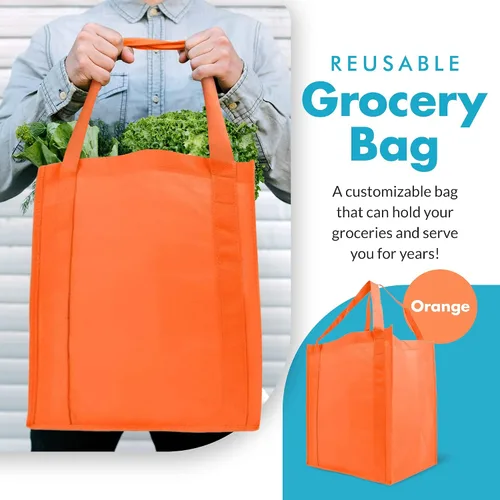Vista 2 de Simply Green Solutions - Bolsas de comestibles reutilizables, bolsas anchas con asa reforzada de 20 pulgadas, bolsas de compras para comestibles