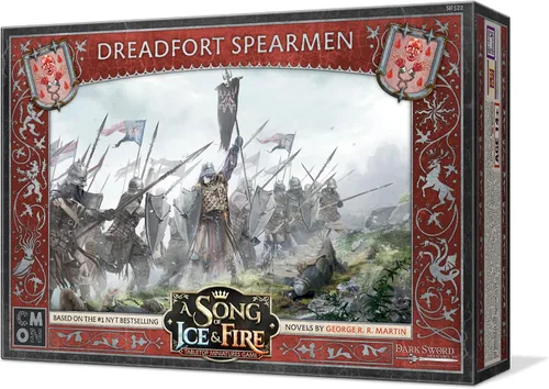 Vista 2 de Una canción de hielo y fuego juego de miniatura de mesa Dreadfort Spearmen caja de unidad – Lealtad forjada en el norte frígido, juego de estrategia