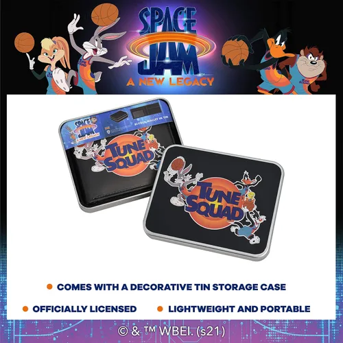 Vista 6 de Concept One Warner Bros Space Jam A New Legacy Tune Squad - Cartera plegable en una funda decorativa de hojalata, multicolor, Multi, Warner Bros