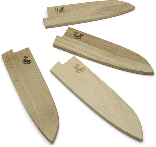 Vista 10 de Yoshihiro Protector magnético de hoja de madera de roble Saya para Santoku (7.087 in)7in