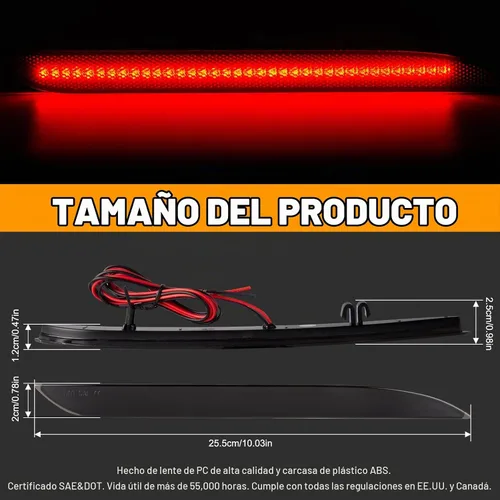 Vista 4 de Gempro Luces Reflectantes para Parachoques Trasero para Ford Mustang 2015-2017, Lámparas de Freno y Cola LED, Lente Ahumada, 2 Piezas Reflector