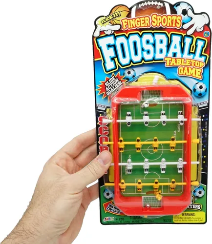 Vista 5 de JA-RU Mini Foosball Table (1 Toy) Mini Arcade Tabletop Soccer & Football Party Favors. Portable Handheld Games for Kids & Office Desk Toys. 255-1s