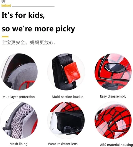 Vista 5 de Vespa Casco para niños de 2 a 14 años de edad, casco eléctrico para motocicleta, casco fresco para niños, aprobado por DOT, casco de Kart ATV
