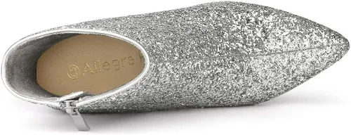 Vista 5 de Allegra K Botines transparentes con purpurina para mujer, Claro