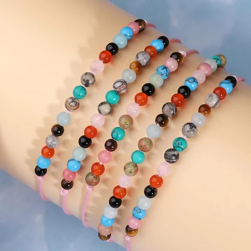 Vista 7 de Miss Pink Pulsera de cristal curativo natural, regalo para niñas y mujeres, pulseras de cuentas de cumpleaños de 7 a 50 años para hija, nieta