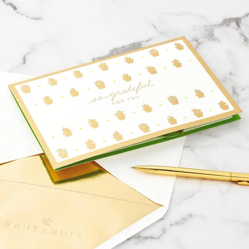 Vista 3 de Hallmark Signature Paper Wonder - Tarjeta de agradecimiento emergente, suculentas, tarjeta del día de enfermeras, agradecimiento al profesor, regalo