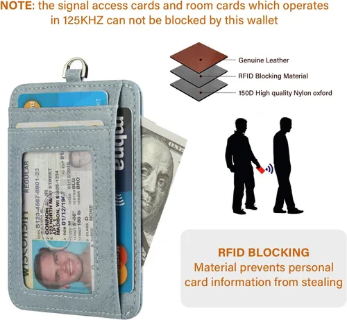 Vista 7 de Lavemi Slim RFID Blocking Card Holder Minimalist Leather Front Pocket Wallet for Women