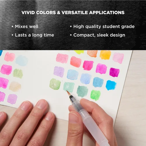 Vista 4 de SAKURA XCNW-12H XNCW-12H, Juego de acuarelas de campo de 12 colores surtidos con pincel Watercolor Sets for Painting On the Go, Includes Water