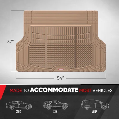 Vista 2 de Motor Trend FlexTough - Tapete de carga trasero, recortable, de alta resistencia para maletero, forro universal de carga trasera, flexible, tapetes