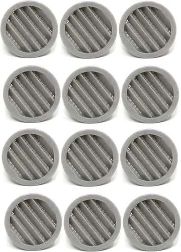 Vista 20 de 2.5 "rejilla redonda de plástico Soffit rejilla de ventilación de aire para reptiles cubierta (6, blanco)