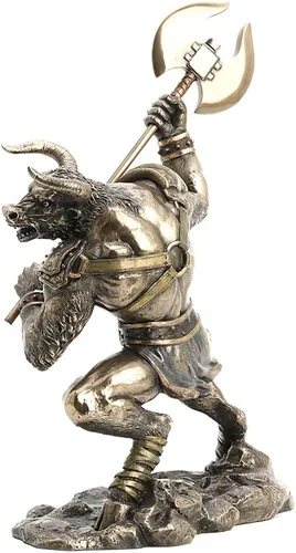 Vista 3 de Veronese Design Minotauro de 13 3/4 pulgadas de alto, escultura de resina de bronce fundido en frío, escultura de leyenda griega romana