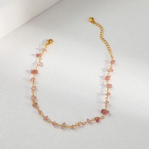 Vista 5 de MIXIZK Tobilleras doradas para mujer, joyería simple de acero de titanio para el verano
