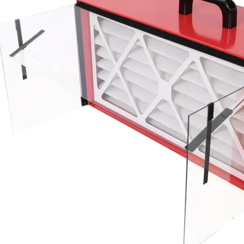 Vista 9 de LuckyNote Colector de polvo portátil de mesa, flujo de aire máximo de 725 CFM; cada ventilador funciona con un motor de velocidad variable de 110 V