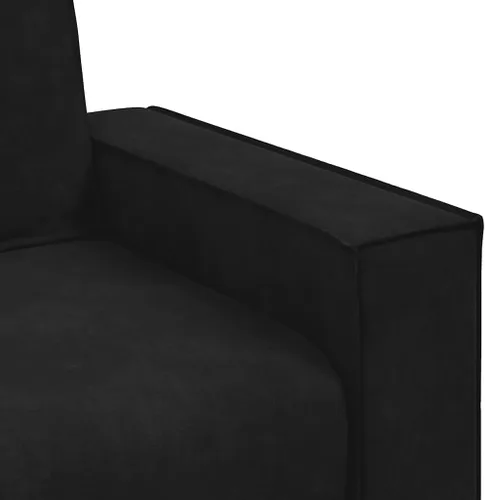 Vista 4 de vidaXL Sofá de 3 plazas Sofá rectangular de terciopelo negro de 3 plazas