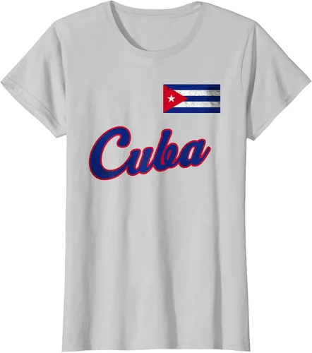 Vista 17 de Camiseta cubana con bandera de béisbol de Cuba 2023, Negro