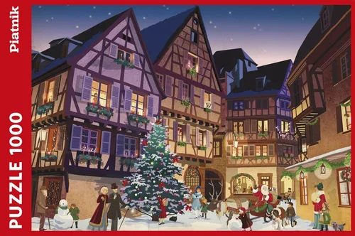 Vista 2 de Piatnik Rompecabezas de pueblo navideño vintage (1000 piezas)