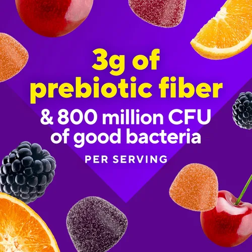 Vista 6 de Vitafusion Fiber Well - Gomitas probióticas 0.11 onzas de fibra 60 vitaminas gomosas para adultos para mujeres y hombres Plus prebióticos