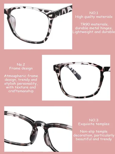 Vista 12 de Onrtry Gafas sin receta para hombres y mujeres, lentes transparentes cuadradas