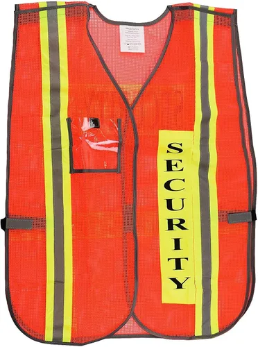 Vista 5 de RK Breakaway - Chaleco de seguridad con rayas reflectantes y bolsillo de plástico transparente para identificación Negro