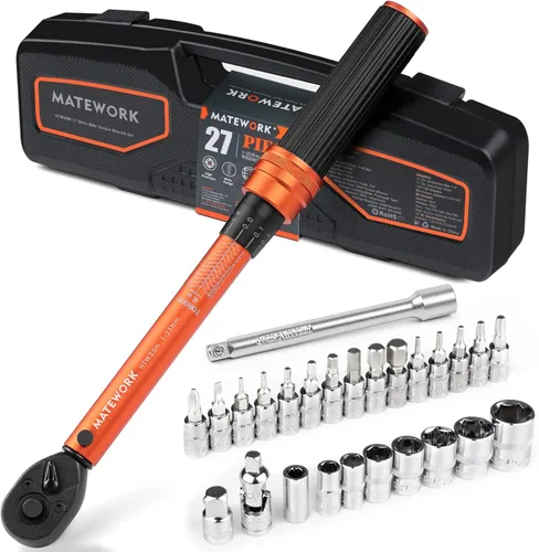 Vista 10 de Matework - Llave dinamométrica de 1/2 pulgada con clic, 10-180 ft.lb/13.6-244.1 Nm, Llave de torsión de alta precisión ±3% de 72 dientes de doble