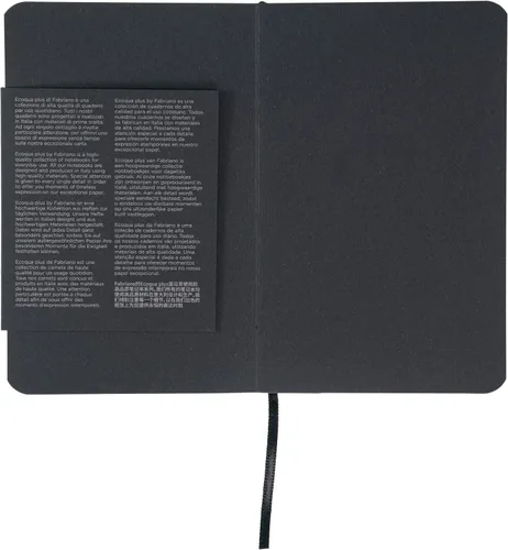 Vista 6 de Fabriano Ecoqua Plus - Cuaderno encuadernado con puntadas, 3.5 x 5.5 pulgadas, punteado, negro